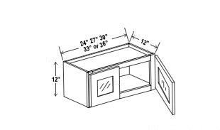 Glass Wall Cabinet - 12”H - 2 Door