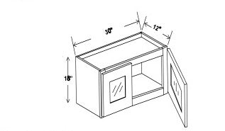 Glass Wall Cabinet - 18”H