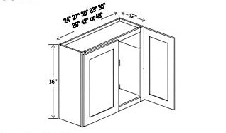 Standard Wall Cabinet - 36”H - 2 Door