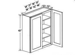 Standard Wall Cabinet - 42”H - 2 Door