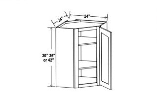 Diagonal Corner Wall Cabinet - 24”W