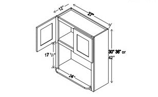 Microwave Open Shelf Wall Cabinet - 27”W