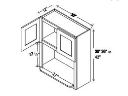 Microwave Open Shelf Wall Cabinet - 30”W