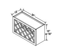 Wine Rack Wall Cabinet - 30”W