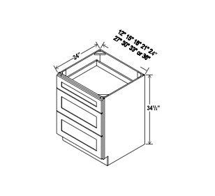 Standard Base Cabinet - 3 Drawer