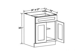 Standard Base Cabinet - 2 Door, 1 Drawer