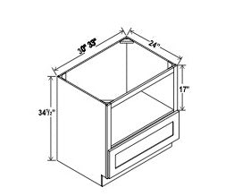 Microwave Open Shelf Base Cabinet