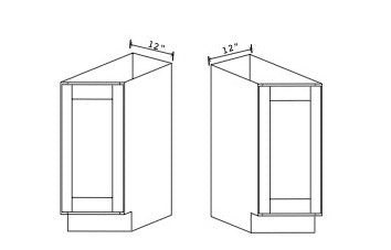 Angle Corner Base Cabinet - 12”W