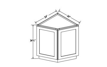 Angle Corner Base Cabinet - 24”W