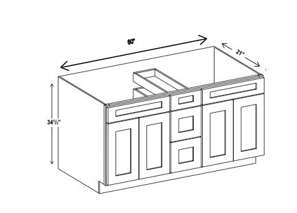 Double Vanity Sink Base Cabinet